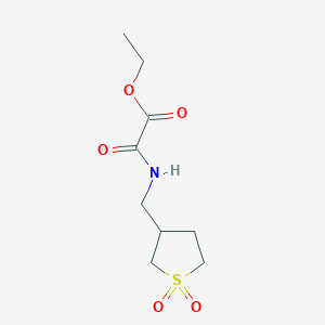 molecular formula C9H15NO5S B2975909 Ethyl 2-(((1,1-dioxidotetrahydrothiophen-3-yl)methyl)amino)-2-oxoacetate CAS No. 1235389-16-8