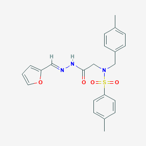 molecular formula C22H23N3O4S B297593 N-{2-[2-(2-furylmethylene)hydrazino]-2-oxoethyl}-4-methyl-N-(4-methylbenzyl)benzenesulfonamide 