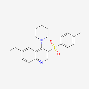 molecular formula C23H26N2O2S B2975937 6-Ethyl-4-(piperidin-1-yl)-3-tosylquinoline CAS No. 866848-28-4