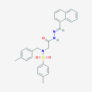 molecular formula C28H27N3O3S B297594 4-methyl-N-(4-methylbenzyl)-N-{2-[2-(1-naphthylmethylene)hydrazino]-2-oxoethyl}benzenesulfonamide 