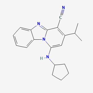 1-(Cyclopentylamino)-3-(propan-2-yl)pyrido[1,2-a]benzimidazole-4-carbonitrile