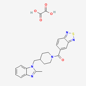 molecular formula C23H23N5O5S B2975945 benzo[c][1,2,5]thiadiazol-5-yl(4-((2-methyl-1H-benzo[d]imidazol-1-yl)methyl)piperidin-1-yl)methanone oxalate CAS No. 1351658-09-7