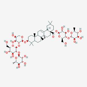 NCGC00385746-01_C59H96O25_beta-D-Glucopyranose, 4-O-(6-deoxy-alpha-L-mannopyranosyl)-1-O-[(3beta,5xi,9xi)-3-[[O-6-deoxy-alpha-L-mannopyranosyl-(1->2)-O-beta-D-glucopyranosyl-(1->2)-alpha-L-arabinopyranosyl]oxy]-28-oxoolean-12-en-28-yl]-