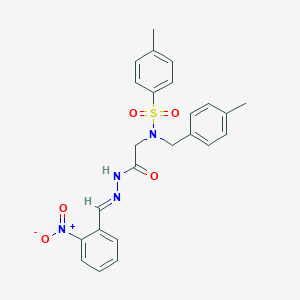 molecular formula C24H24N4O5S B297596 N-[2-(2-{2-nitrobenzylidene}hydrazino)-2-oxoethyl]-4-methyl-N-(4-methylbenzyl)benzenesulfonamide 