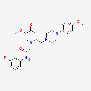 molecular formula C26H29FN4O4 B2975961 N-(3-fluorophenyl)-2-(5-methoxy-2-((4-(4-methoxyphenyl)piperazin-1-yl)methyl)-4-oxopyridin-1(4H)-yl)acetamide CAS No. 921463-63-0