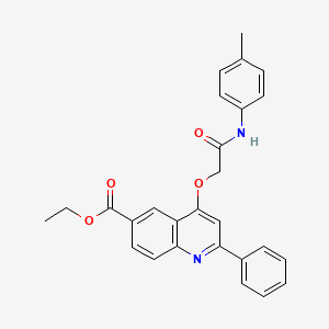 molecular formula C27H24N2O4 B2975962 4-{2-[(4-甲苯基)氨基]-2-氧代乙氧基}-2-苯基喹啉-6-甲酸乙酯 CAS No. 1114835-39-0