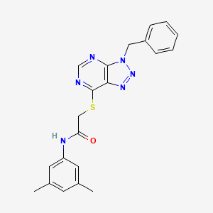 molecular formula C21H20N6OS B2975966 2-((3-benzyl-3H-[1,2,3]triazolo[4,5-d]pyrimidin-7-yl)thio)-N-(3,5-dimethylphenyl)acetamide CAS No. 863452-76-0
