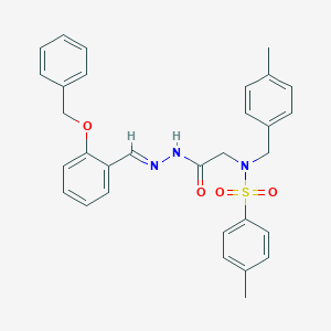 molecular formula C31H31N3O4S B297597 N-(2-{2-[2-(benzyloxy)benzylidene]hydrazino}-2-oxoethyl)-4-methyl-N-(4-methylbenzyl)benzenesulfonamide 
