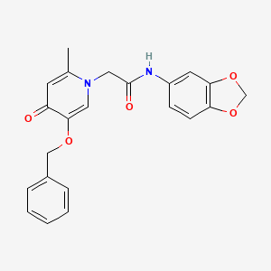 molecular formula C22H20N2O5 B2975975 N-(benzo[d][1,3]dioxol-5-yl)-2-(5-(benzyloxy)-2-methyl-4-oxopyridin-1(4H)-yl)acetamide CAS No. 946379-61-9
