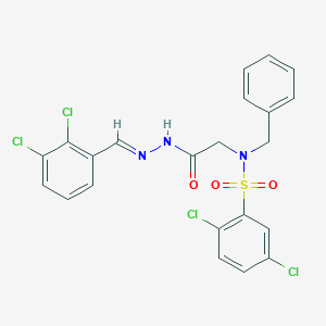 molecular formula C22H17Cl4N3O3S B297599 N-benzyl-2,5-dichloro-N-{2-[2-(2,3-dichlorobenzylidene)hydrazino]-2-oxoethyl}benzenesulfonamide 