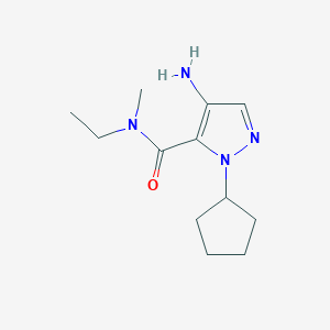 molecular formula C12H20N4O B2976000 4-Amino-1-cyclopentyl-N-ethyl-n-methyl-1H-pyrazole-5-carboxamide CAS No. 2101200-93-3
