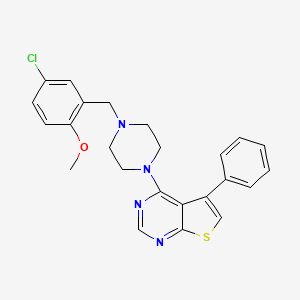 molecular formula C24H23ClN4OS B2976001 4-(4-(5-Chloro-2-methoxybenzyl)piperazin-1-yl)-5-phenylthieno[2,3-d]pyrimidine CAS No. 433312-91-5