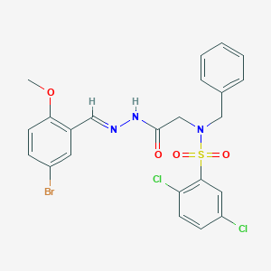 molecular formula C23H20BrCl2N3O4S B297601 N-benzyl-N-{2-[2-(5-bromo-2-methoxybenzylidene)hydrazino]-2-oxoethyl}-2,5-dichlorobenzenesulfonamide 