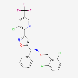 (E)-({3-[3-chloro-5-(trifluoromethyl)pyridin-2-yl]-1,2-oxazol-5-yl}(phenyl)methylidene)[(2,6-dichlorophenyl)methoxy]amine