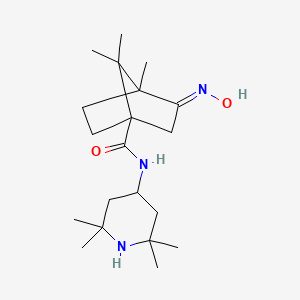 (E)-3-(hydroxyimino)-4,7,7-trimethyl-N-(2,2,6,6-tetramethylpiperidin-4-yl)bicyclo[2.2.1]heptane-1-carboxamide