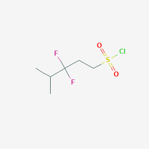 molecular formula C6H11ClF2O2S B2976044 3,3-Difluoro-4-methylpentane-1-sulfonyl chloride CAS No. 1781039-51-7