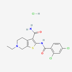 2-(2,4-Dichlorobenzamido)-6-ethyl-4,5,6,7-tetrahydrothieno[2,3-c]pyridine-3-carboxamide hydrochloride