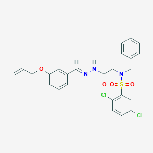 molecular formula C25H23Cl2N3O4S B297605 N-(2-{2-[3-(allyloxy)benzylidene]hydrazino}-2-oxoethyl)-N-benzyl-2,5-dichlorobenzenesulfonamide 