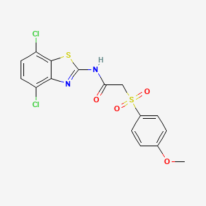 B2976058 N-(4,7-dichlorobenzo[d]thiazol-2-yl)-2-((4-methoxyphenyl)sulfonyl)acetamide CAS No. 941908-11-8