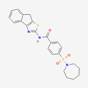 4-(azepan-1-ylsulfonyl)-N-(8H-indeno[1,2-d]thiazol-2-yl)benzamide