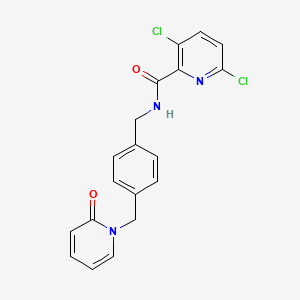 molecular formula C19H15Cl2N3O2 B2976076 3,6-dichloro-N-({4-[(2-oxo-1,2-dihydropyridin-1-yl)methyl]phenyl}methyl)pyridine-2-carboxamide CAS No. 1259110-21-8