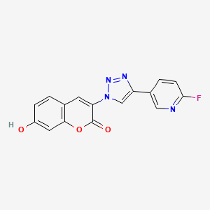 molecular formula C16H9FN4O3 B2976086 3-[4-(6-Fluoropyridin-3-yl)triazol-1-yl]-7-hydroxychromen-2-one CAS No. 2416229-02-0