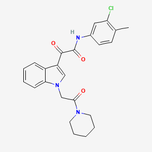 N-(3-chloro-4-methylphenyl)-2-oxo-2-[1-(2-oxo-2-piperidin-1-ylethyl)indol-3-yl]acetamide