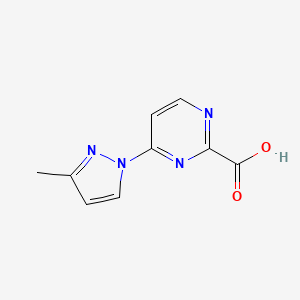 molecular formula C9H8N4O2 B2976115 4-(3-Methylpyrazol-1-yl)pyrimidine-2-carboxylic acid CAS No. 1781799-07-2