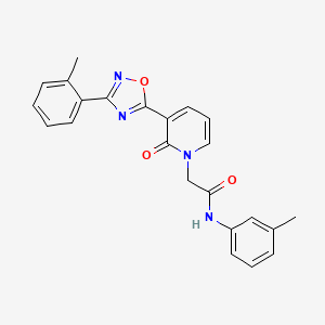 molecular formula C23H20N4O3 B2976117 2-(2-oxo-3-(3-(o-tolyl)-1,2,4-oxadiazol-5-yl)pyridin-1(2H)-yl)-N-(m-tolyl)acetamide CAS No. 1251611-79-6