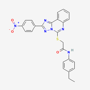N-(4-ethylphenyl)-2-[[2-(4-nitrophenyl)-[1,2,4]triazolo[1,5-c]quinazolin-5-yl]sulfanyl]acetamide