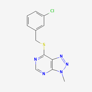 molecular formula C12H10ClN5S B2976124 7-((3-chlorobenzyl)thio)-3-methyl-3H-[1,2,3]triazolo[4,5-d]pyrimidine CAS No. 1060203-62-4