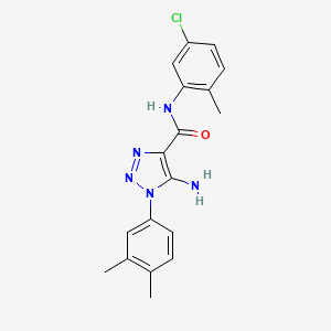 molecular formula C18H18ClN5O B2976125 5-amino-N-(5-chloro-2-methylphenyl)-1-(3,4-dimethylphenyl)-1H-1,2,3-triazole-4-carboxamide CAS No. 1260624-71-2