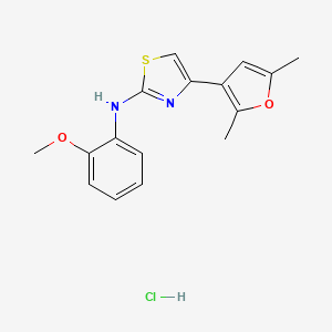 molecular formula C16H17ClN2O2S B2976130 4-(2,5-dimethylfuran-3-yl)-N-(2-methoxyphenyl)thiazol-2-amine hydrochloride CAS No. 2034496-42-7