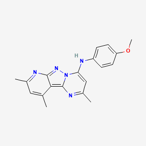 molecular formula C19H19N5O B2976149 N-(4-methoxyphenyl)-4,11,13-trimethyl-3,7,8,10-tetraazatricyclo[7.4.0.0^{2,7}]trideca-1,3,5,8,10,12-hexaen-6-amine CAS No. 900290-93-9