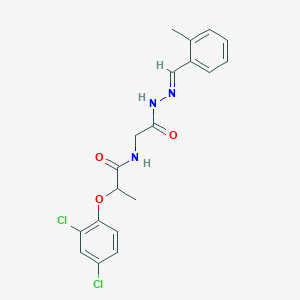 molecular formula C19H19Cl2N3O3 B297615 2-(2,4-dichlorophenoxy)-N-{2-[2-(2-methylbenzylidene)hydrazino]-2-oxoethyl}propanamide 