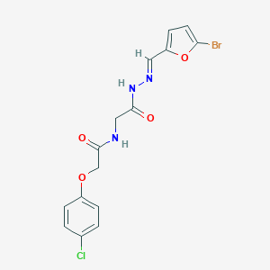 molecular formula C15H13BrClN3O4 B297616 N-(2-{2-[(5-bromo-2-furyl)methylene]hydrazino}-2-oxoethyl)-2-(4-chlorophenoxy)acetamide 