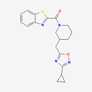 Benzo[d]thiazol-2-yl(3-((3-cyclopropyl-1,2,4-oxadiazol-5-yl)methyl)piperidin-1-yl)methanone