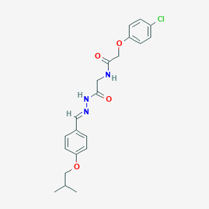 molecular formula C21H24ClN3O4 B297617 2-(4-chlorophenoxy)-N-{2-[2-(4-isobutoxybenzylidene)hydrazino]-2-oxoethyl}acetamide 