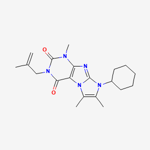 molecular formula C20H27N5O2 B2976174 6-Cyclohexyl-4,7,8-trimethyl-2-(2-methylprop-2-enyl)purino[7,8-a]imidazole-1,3-dione CAS No. 900268-92-0