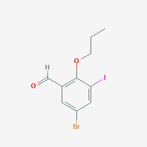 molecular formula C10H10BrIO2 B2976176 5-Bromo-3-iodo-2-propoxybenzaldehyde CAS No. 832674-32-5