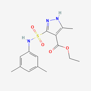molecular formula C15H19N3O4S B2976181 ethyl 5-(N-(3,5-dimethylphenyl)sulfamoyl)-3-methyl-1H-pyrazole-4-carboxylate CAS No. 1319206-53-5