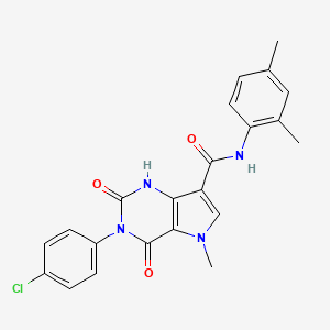 molecular formula C22H19ClN4O3 B2976187 3-(4-chlorophenyl)-N-(2,4-dimethylphenyl)-5-methyl-2,4-dioxo-2,3,4,5-tetrahydro-1H-pyrrolo[3,2-d]pyrimidine-7-carboxamide CAS No. 921805-97-2