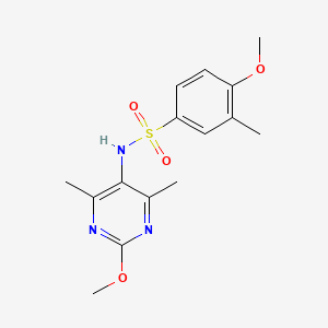 molecular formula C15H19N3O4S B2976189 4-甲氧基-N-(2-甲氧基-4,6-二甲基嘧啶-5-基)-3-甲基苯磺酰胺 CAS No. 2176152-04-6