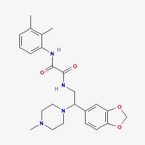 molecular formula C24H30N4O4 B2976193 N-[2-(1,3-benzodioxol-5-yl)-2-(4-methylpiperazin-1-yl)ethyl]-N'-(2,3-dimethylphenyl)ethanediamide CAS No. 896342-43-1