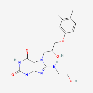 7-(3-(3,4-dimethylphenoxy)-2-hydroxypropyl)-8-((2-hydroxyethyl)amino)-3-methyl-1H-purine-2,6(3H,7H)-dione