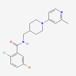 molecular formula C19H21BrClN3O B2976208 5-bromo-2-chloro-N-((1-(2-methylpyridin-4-yl)piperidin-4-yl)methyl)benzamide CAS No. 2034471-89-9