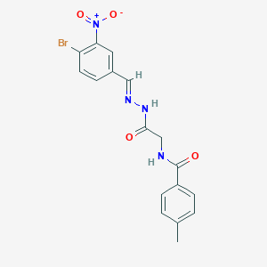 molecular formula C17H15BrN4O4 B297621 N-[2-(2-{4-bromo-3-nitrobenzylidene}hydrazino)-2-oxoethyl]-4-methylbenzamide 