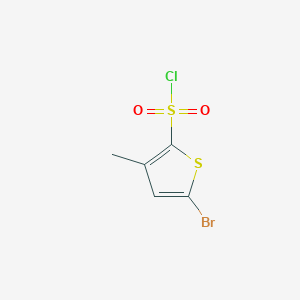 molecular formula C5H4BrClO2S2 B2976226 5-溴-3-甲硫代吩-2-磺酰氯 CAS No. 1421605-09-5