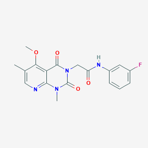 molecular formula C18H17FN4O4 B2976227 N-(3-fluorophenyl)-2-(5-methoxy-1,6-dimethyl-2,4-dioxo-1,2-dihydropyrido[2,3-d]pyrimidin-3(4H)-yl)acetamide CAS No. 941946-44-7