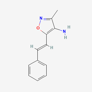 molecular formula C12H12N2O B2976240 3-methyl-5-[(E)-2-phenylethenyl]-1,2-oxazol-4-amine CAS No. 51978-96-2